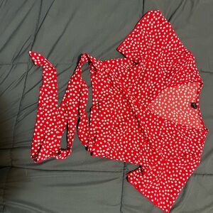 Red top with flowers size XS